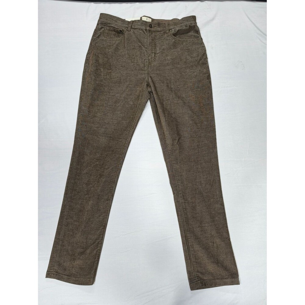 Mutual Weave Men's Corduroy 5 Pocket, Relaxed Taper Pants (Taupe) Brown 36x34